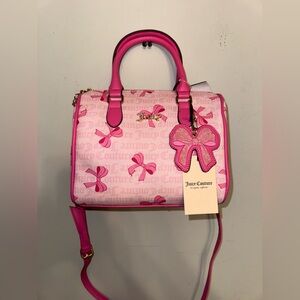 Viral Juicy Couture Simply Sweet Pink Bow Satchel Bag w/ Bow Charm Coquette Y2K